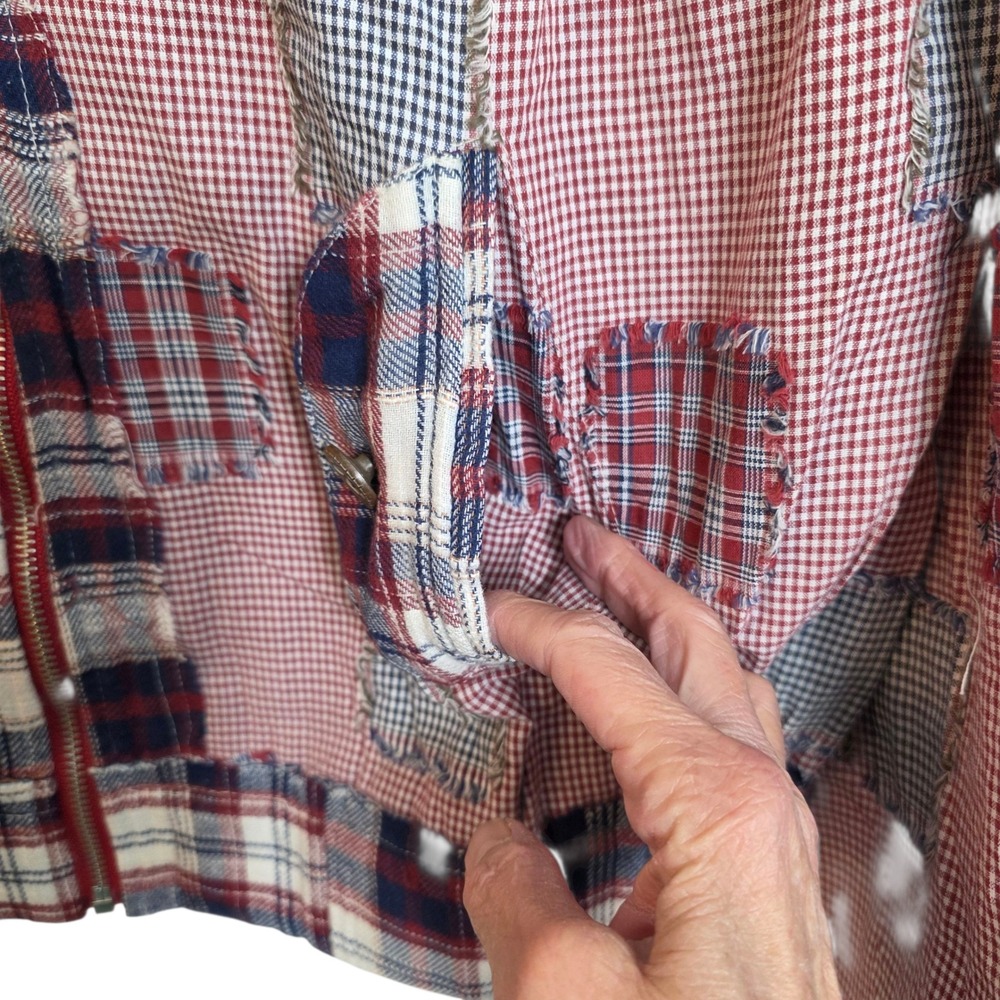 Pol Women's Medium Patchwork Gingham Plaid Croche… - image 7